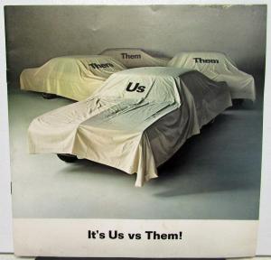 1968 Pontiac Us Vs Them Sales Mailer Brochure Firebird GTO Grand Prix Bonneville