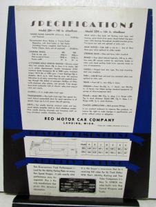 1937 REO Truck Models 2B4 & 2D4 Sales Brochure and Specification Sheet