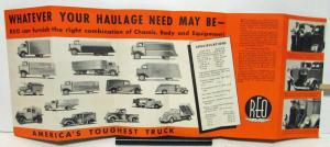 1938 1939 REO Truck Multi Fold COE Sales Brochure Models 1B7M & 2B7M