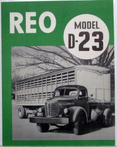 1948 REO Truck Model D 23 Specification Sheet and Sales Brochure