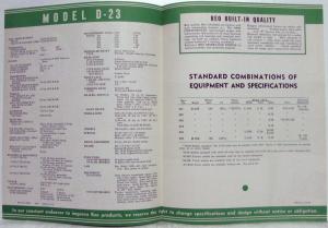 1948 REO Truck Model D 23 Specification Sheet and Sales Brochure