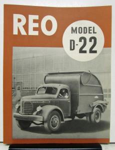 1948 REO Truck Model D 22 Specification Sheet Sales Brochure