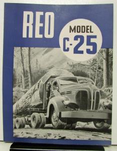 1948 REO Truck Model C-25 Specification Sheet Features a Logging Truck