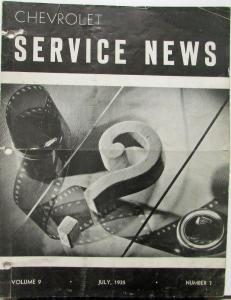 1935 Chevrolet July Service News Wheel Bearing Lubrication Gauges Door Alignment