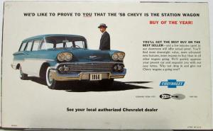 1958 Chevrolet Station Wagons Color Sales Folder Mailer Original