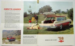 1958 Chevrolet Station Wagons Color Sales Folder Mailer Original