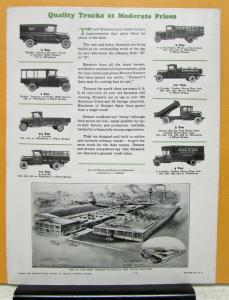 1929 Stewart Truck Model 25 25X 25W 25XW Sales Folder With Specifications Price