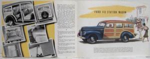 1940 Ford V8 Station Wagons Color Sales Folder Woody - Vintage Reprint