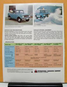 1971 International Harvester Scout Model 800B Sales Brochure and Specification