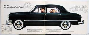 1950 Ford V8 Deluxe & Custom Deluxe Coupe Car Wagon Sedan Sales Brochure Orig