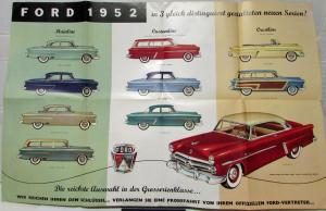 1952 Ford Car Color Sales Folder XL Original Belgium Market Dutch Text