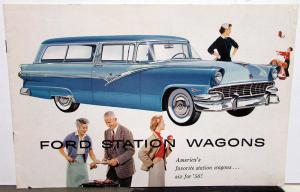 1956 Ford Station Wagons Custom Ranch Parklane Country Squire Sales Brochure