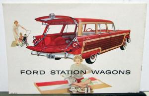 1956 Ford Station Wagons Custom Ranch Parklane Country Squire Sales Brochure