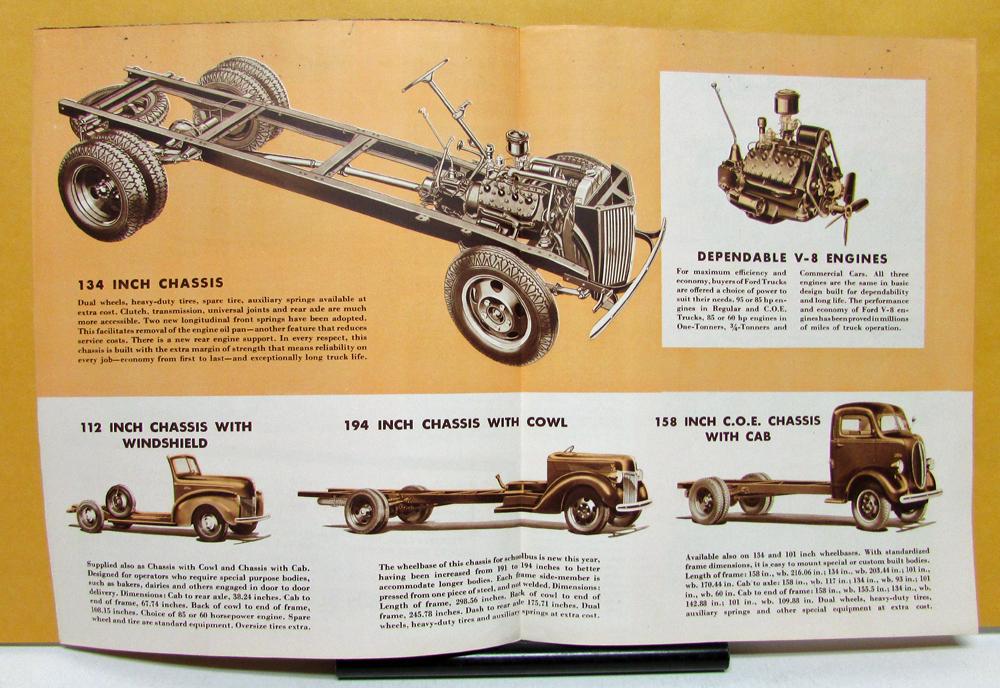 1940 Ford Truck Model V8 Commercial Cars Sales Folder And