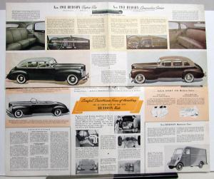 1941 Hudson 6 Super 6 Commodore 6 Commodore 8 Commodore Custom 8 Dealer Folder