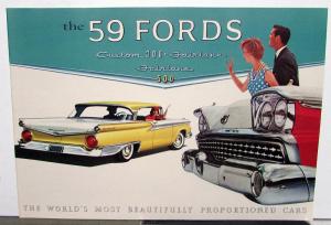 1959 Ford Custom 300 & Fairlane 500 Series Car Sales Brochure XL Original 10/58