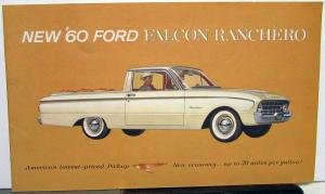 1960 Ford Falcon Ranchero Pickup Truck Color Sales Brochure Original