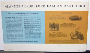 1960 Ford Falcon Ranchero Pickup Truck Color Sales Brochure Original