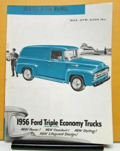 1956 Ford Truck Model F-100 Panel Sales Folder & Specifications