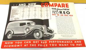 1935 REO Truck Dealer Sales Brochure 1/2 & 1.5 Ton Speedwagon Large Folder Rare