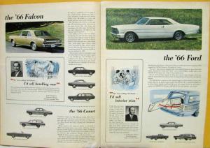 1966 Ford Mercury Lincoln Employee Sales Brochure Comet Mustang Thunderbird