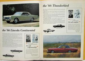 1966 Ford Mercury Lincoln Employee Sales Brochure Comet Mustang Thunderbird