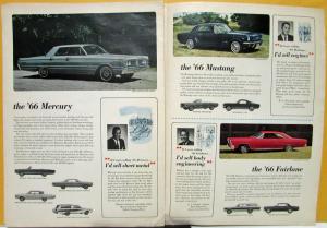 1966 Ford Mercury Lincoln Employee Sales Brochure Comet Mustang Thunderbird