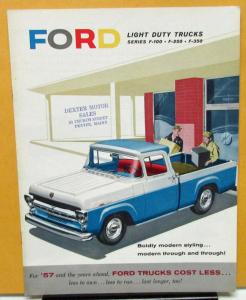 1957 Ford Truck Model F 100 250 350 Light Duty Sales Brochure & Specifications