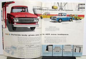 1958 Ford Truck F 100 250 350 Stake Courier Pickup Ranchero Sales Brochure Orig