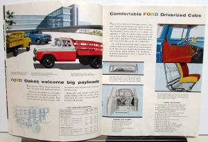 1958 Ford Truck F 100 250 350 Stake Courier Pickup Ranchero Sales Brochure Orig