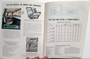 1959 Ford Tandem Axle Trucks T-700 -750 -800 -850 -950 Sales Brochure Original