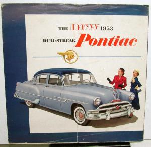 1953 Pontiac Dealer Sales Brochure Folder Large Chieftain Catalina Dual-Streak