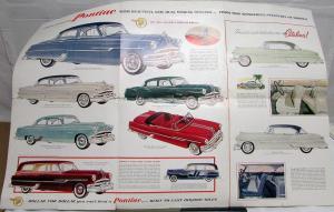 1953 Pontiac Dealer Sales Brochure Folder Large Chieftain Catalina Dual-Streak