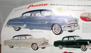 1953 Pontiac Dealer Sales Brochure Folder Large Chieftain Catalina Dual-Streak