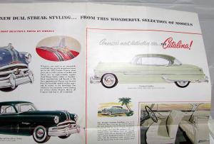 1953 Pontiac Dealer Sales Brochure Folder Large Chieftain Catalina Dual-Streak