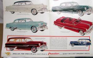 1953 Pontiac Dealer Sales Brochure Folder Large Chieftain Catalina Dual-Streak