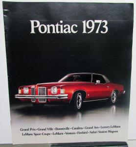 1973 Pontiac Dealer Sales Brochure Full Line Grand Prix Firebird LeMans Ventura