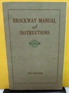 1920-1921 Brockway Motor Trucks Owners Manual Care Operation Maintenance Rare