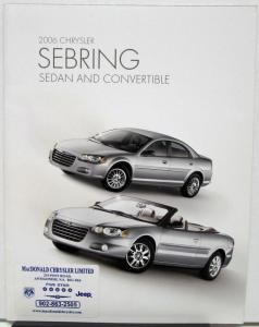 2006 Chrysler Sebring Sedan & Convertible Canadian Sales Brochure