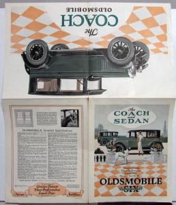 1926 Oldsmobile Six Coach & Sedan Color Sales Folder Specifications Orig