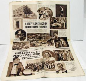 1937 Oldsmobile Six Eight Pictorial Sales Folder Newsprint Style Original