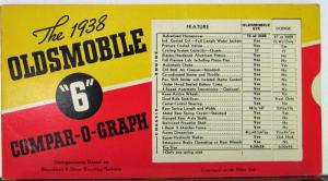 1938 Oldsmobile Six Compar O Graph Comparison Slider Sales Card Original