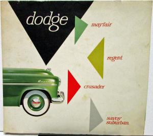 1953 Dodge Mayfair Regent Crusader Savoy Suburban Canadian Dealer Sales Brochure