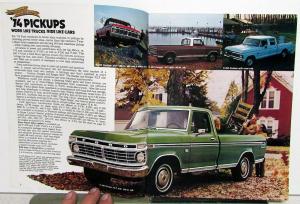 1974 Ford Pickup Truck F 100 250 350 Sales Brochure & Specs Original