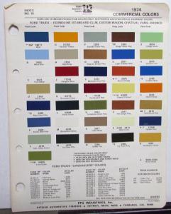 1974 Ford Truck Paint Chips By Ditzler PPG Leaflet