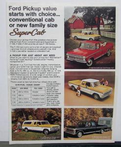 1975 Ford Pickup Truck F Series & Supercab Sales Folder Mailer Original