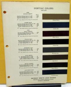 1934-1935 Pontiac Color Paint Chip Leaflet Rogers Automotive Lacquer W/Formula