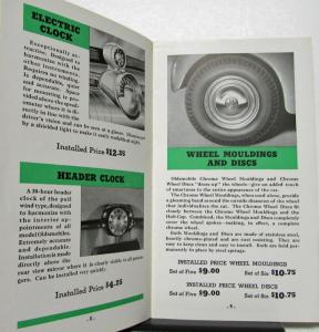 1938 Oldsmobile Six & Eight Accessories Sales Brochure Original