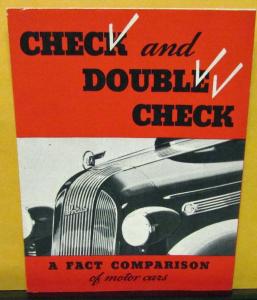 1935 Pontiac Dealer Sales Pocket Brochure Competition Comparison Chart