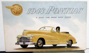 1948 Pontiac Dealer Sales Brochure Folder Large Torpedo Streamliner Woody Rare